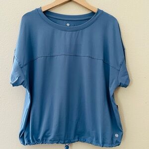Casual Blue Short Sleeve Top
